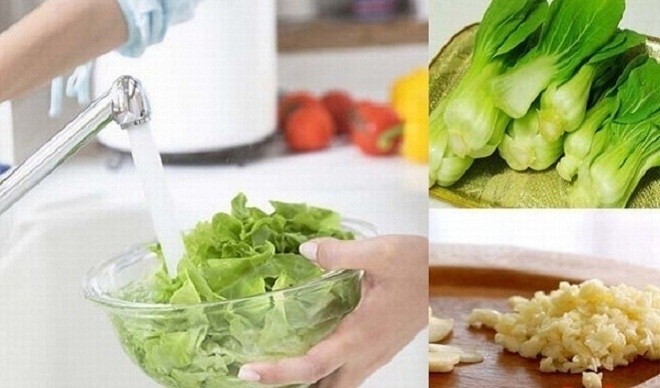 rửa rau cải