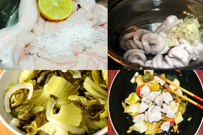 Cách chế biến lòng xào dưa