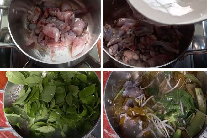 Cách nấu nướng canh chua ếch lá giang