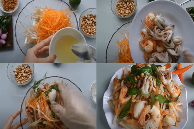 Trộn tất cả các nguyên liệu với nhau cho đều